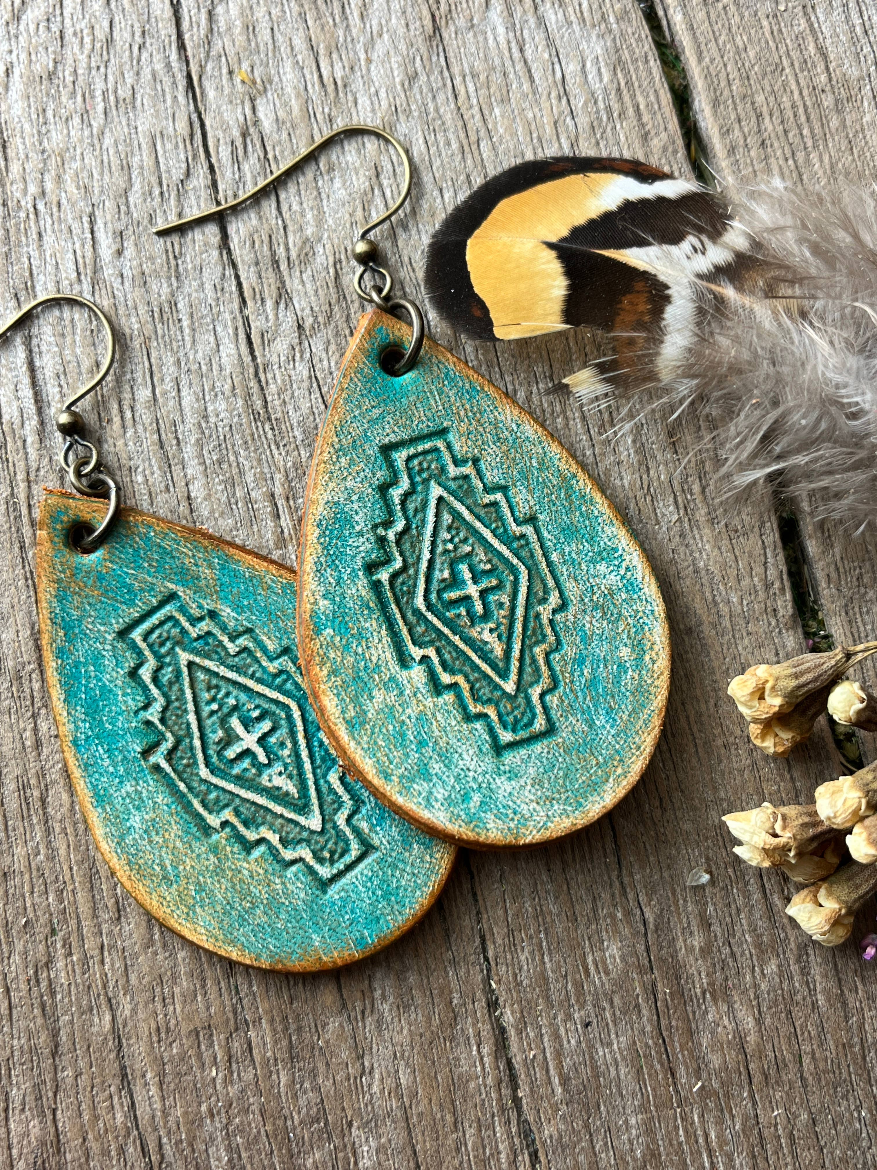 Leather Earrings Southwest Style